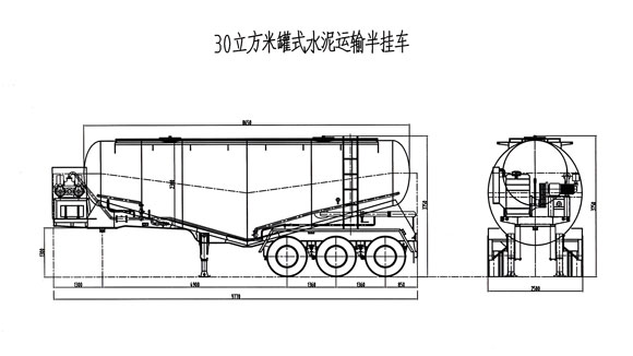 panda 30 cbm cement bulker drawing