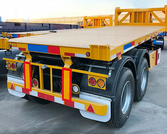 20ft 40ft hydraulic container flatbed rear dump semi trailer