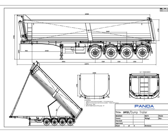 end dump trailer model design drawings